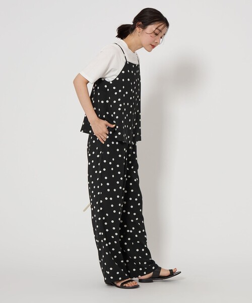 美品✨ グリーンレーベルリラクシング パンツ セットアップ 洗える 近年モデル セール】リネンライク ワイドパンツ －ウォッシャブル