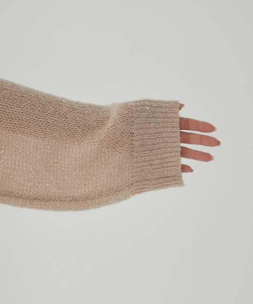 Auntie Rosa(アンティローザ)の「【karin’s direction item】ラメシアールーズニット(ニット/セーター・レディース・グリーン/ピンク・FREE)」の3枚目の写真