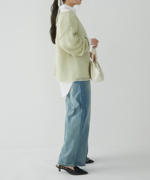 Auntie Rosa(アンティローザ)の「【karin’s direction item】ラメシアールーズニット(ニット/セーター・レディース・グリーン/ピンク・FREE)」の5枚目の写真