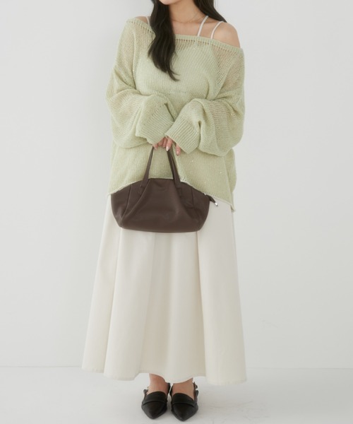 Auntie Rosa(アンティローザ)の「【karin’s direction item】ラメシアールーズニット(ニット/セーター・レディース・グリーン/ピンク・FREE)」の10枚目の写真