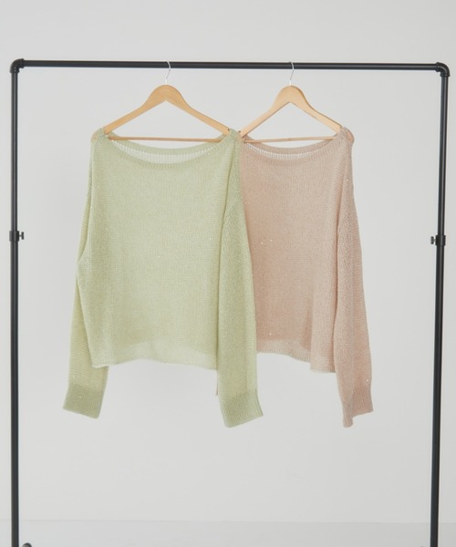 Auntie Rosa(アンティローザ)の「【karin’s direction item】ラメシアールーズニット(ニット/セーター・レディース・グリーン/ピンク・FREE)」の17枚目の写真