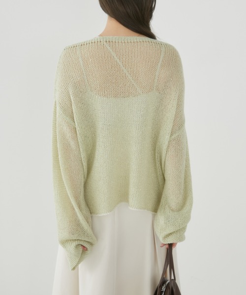 Auntie Rosa(アンティローザ)の「【karin’s direction item】ラメシアールーズニット(ニット/セーター・レディース・グリーン/ピンク・FREE)」の9枚目の写真