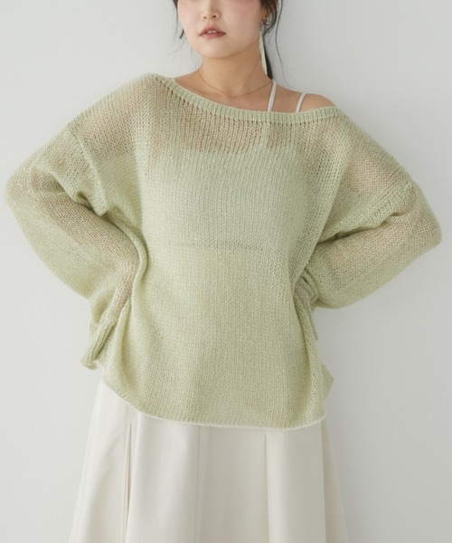シアールーズニット I-SOOK ニット セーター メッシュルーズニット(kiharu select