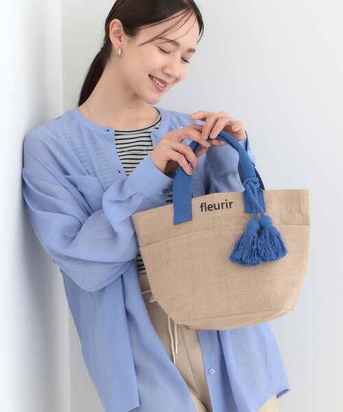 SHOO・LA・RUE(シューラルー)の「【高レビュー】夏を彩る ジュートランチトートバッグ(トートバッグ・レディース・オレンジ/ブルー/イエロー/ブラック系/ブラック系3/ブラック・00)」の5枚目の写真