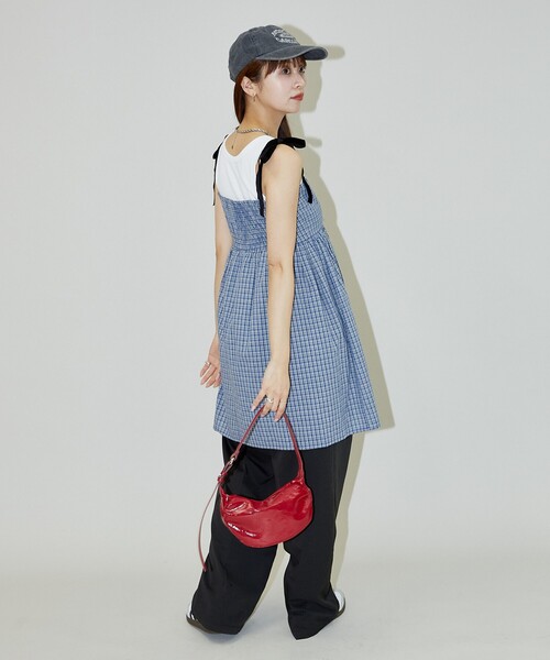 MARY QUANT × PUBLUXベロアリボンミニ キャミワンピース MARY QUANT/ベロアリボン ミニ キャミワンピース 限定展開