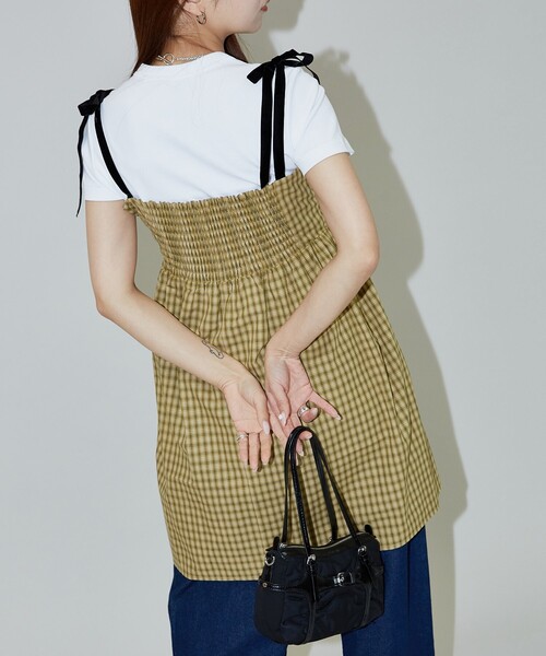 PUBLUX(パブリュクス)の「MARY QUANT × PUBLUX/マリークワント ベロアリボン ミニ キャミワンピース 限定展開(ワンピース・レディース・イエロー/ブルー・フリ-)」の19枚目の写真