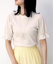 【ふんわりガーリーなリブカットソー♪】キャンディースリーブTシャツ