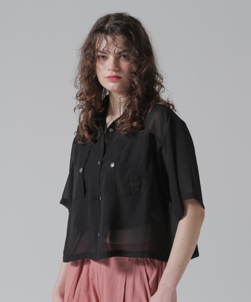 AVIREX(アヴィレックス)の「【直営店限定】EMBROIDERY SHEER SHIRT/刺繍シアーシャツ(シャツ/ブラウス・レディース・オフホワイト/ブラック/オリーブ・F)」の3枚目の写真