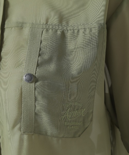 AVIREX(アヴィレックス)の「【直営店限定】EMBROIDERY SHEER SHIRT/刺繍シアーシャツ(シャツ/ブラウス・レディース・オフホワイト/ブラック/オリーブ・F)」の10枚目の写真