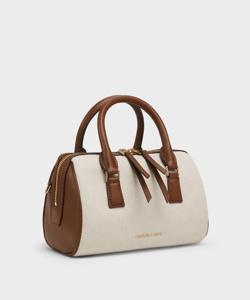 CHARLES & KEITH(チャールズ & キース)の「Everleigh エベルレイ ツートーンボウリングバッグ(トートバッグ・レディース・アッシュ・S)」の3枚目の写真
