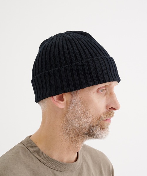 KIJIMA TAKAYUKI（キジマ　タカユキ）の「【KIJIMATAKAYUKI/キジマタカユキ】COTTON WATCH CAP（ニットキャップ/ビーニー・メンズ・ブラック・FREE）」の7枚目の写真