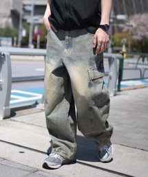 WEGO | WEGO/【25年春夏新作】イージー3Dバレルレッグデニムカーゴパンツ(デニムパンツ)