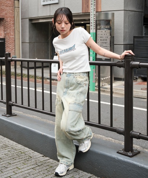 WEGO(ウィゴー)の「WEGO/イージー3Dバレルレッグデニムカーゴパンツ(デニムパンツ・メンズ・スカイブルー/ライトインディゴブルー/ブラック系3・SMALL/MEDIUM/LARGE)」の11枚目の写真