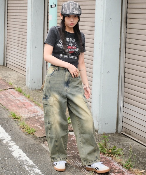 WEGO(ウィゴー)の「WEGO/イージー3Dバレルレッグデニムカーゴパンツ(デニムパンツ・メンズ・スカイブルー/ライトインディゴブルー/ブラック系3・SMALL/MEDIUM/LARGE)」の12枚目の写真