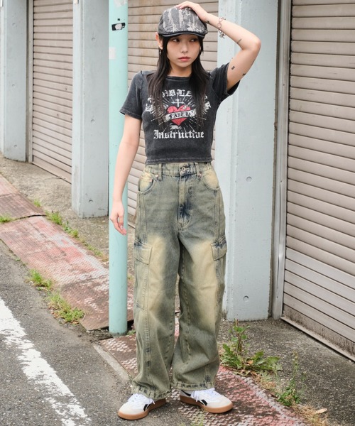 WEGO(ウィゴー)の「WEGO/イージー3Dバレルレッグデニムカーゴパンツ(デニムパンツ・メンズ・スカイブルー/ライトインディゴブルー/ブラック系3・SMALL/MEDIUM/LARGE)」の6枚目の写真