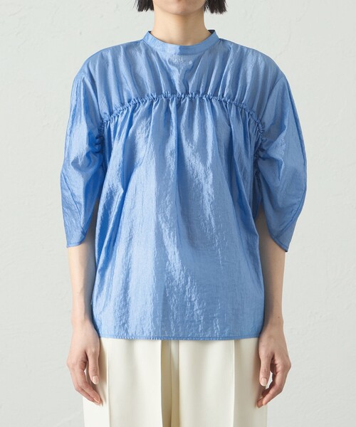 CAST:（キャストコロン）の「【1枚で着映える】ギャザーブラウス（シャツ/ブラウス・レディース・ブラック/ブルー系その他2/オフホワイト・M）」の16枚目の写真