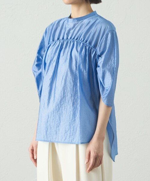 CAST:（キャストコロン）の「【1枚で着映える】ギャザーブラウス（シャツ/ブラウス・レディース・ブラック/ブルー系その他2/オフホワイト・M）」の15枚目の写真