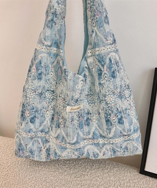 aimoha（アイモハ）の「レース刺繍トートバッグ（トートバッグ・レディース・ライトパープル/ピンク/グリーン/ブルー・FREE）」の7枚目の写真