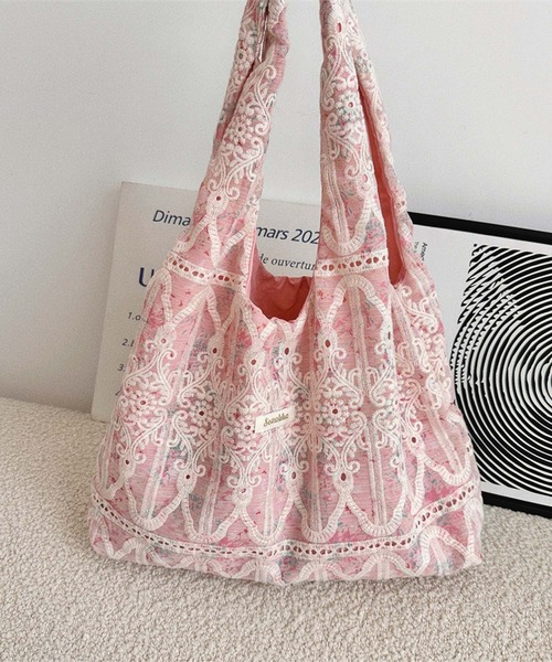 aimoha（アイモハ）の「レース刺繍トートバッグ（トートバッグ・レディース・ライトパープル/ピンク/グリーン/ブルー・FREE）」の11枚目の写真