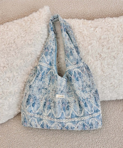 aimoha（アイモハ）の「レース刺繍トートバッグ（トートバッグ・レディース・ライトパープル/ピンク/グリーン/ブルー・FREE）」の12枚目の写真