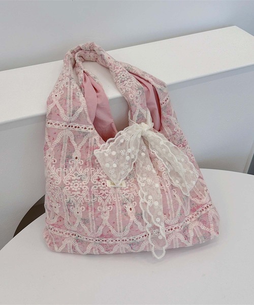aimoha（アイモハ）の「レース刺繍トートバッグ（トートバッグ・レディース・ライトパープル/ピンク/グリーン/ブルー・FREE）」の14枚目の写真