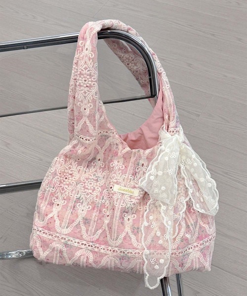 aimoha（アイモハ）の「レース刺繍トートバッグ（トートバッグ・レディース・ライトパープル/ピンク/グリーン/ブルー・FREE）」の15枚目の写真