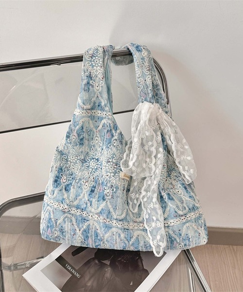 aimoha（アイモハ）の「レース刺繍トートバッグ（トートバッグ・レディース・ライトパープル/ピンク/グリーン/ブルー・FREE）」の17枚目の写真