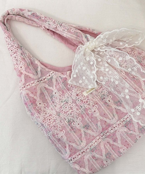 aimoha（アイモハ）の「レース刺繍トートバッグ（トートバッグ・レディース・ライトパープル/ピンク/グリーン/ブルー・FREE）」の19枚目の写真