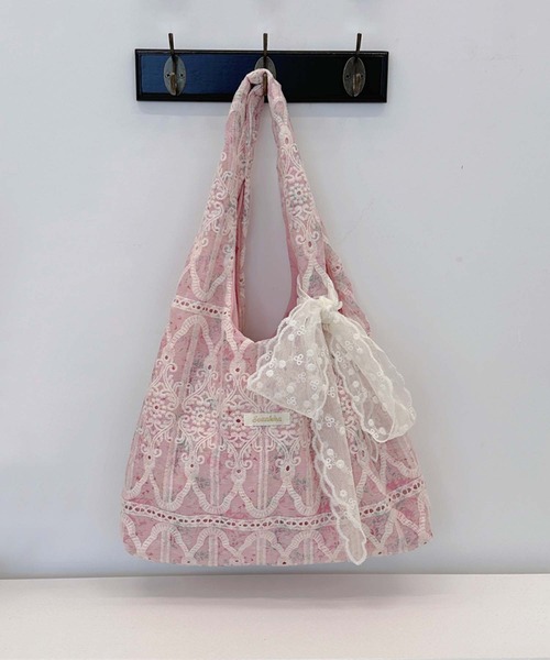 aimoha（アイモハ）の「レース刺繍トートバッグ（トートバッグ・レディース・ライトパープル/ピンク/グリーン/ブルー・FREE）」の21枚目の写真