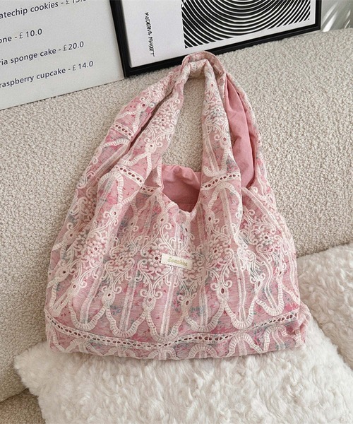 aimoha（アイモハ）の「レース刺繍トートバッグ（トートバッグ・レディース・ライトパープル/ピンク/グリーン/ブルー・FREE）」の22枚目の写真