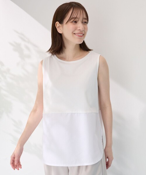 ANY（エニィ）の「ラウンドヘムコンビインナー（Tシャツ/カットソー・レディース・ブルー系1/ホワイト系1・4）」の10枚目の写真