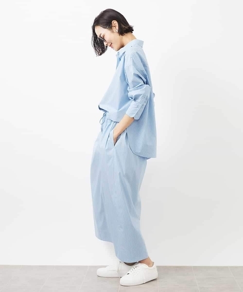 MICHEL KLEIN（ミッシェル・クラン）の「[セットアップ対応]ストライプストレートスカート（スカート・レディース・ダークインディゴブルー/ホワイト・38）」の3枚目の写真