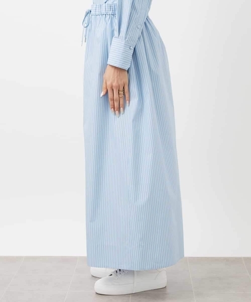 MICHEL KLEIN（ミッシェル・クラン）の「[セットアップ対応]ストライプストレートスカート（スカート・レディース・ダークインディゴブルー/ホワイト・38）」の13枚目の写真