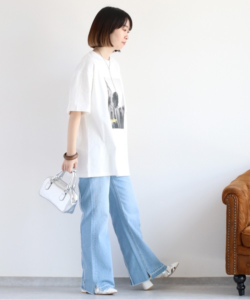 cepo(セポ)の「ユニセックス コットン天竺フォトプリントTee(Tシャツ/カットソー・レディース・オフホワイト/チャコール・M)」の9枚目の写真