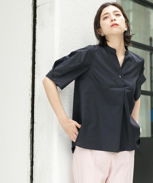 OPAQUE.CLIP(オペークドットクリップ)の「スキッパータックスリーブブラウス【洗濯機洗い可】(シャツ/ブラウス・レディース・パープル/ネイビー/ホワイト/グリーン系/ピンク系9/ブルー系5・38/40/42)」の20枚目の写真
