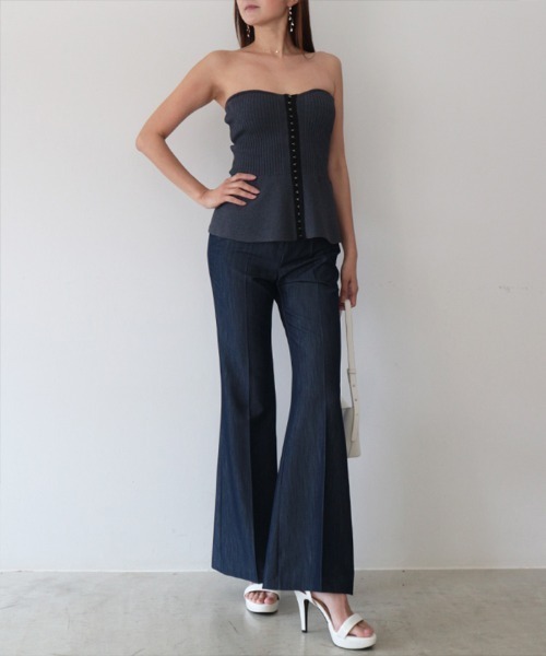 AMBIENT（アンビエント）の「テンセルデニムスリムフレアパンツ（デニムパンツ・レディース・ブルー系その他/ダークインディゴブルー・S/M）」の7枚目の写真