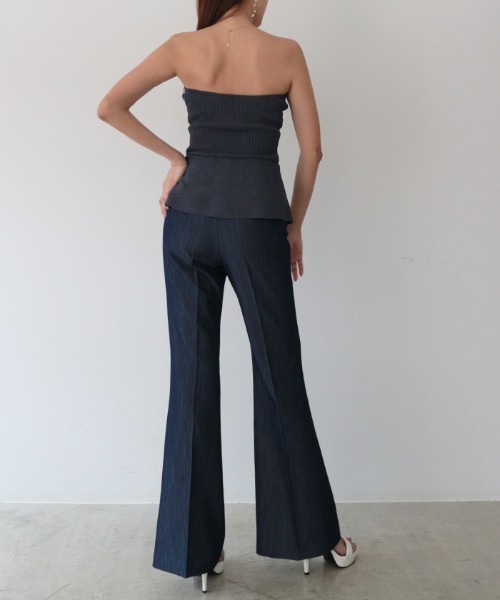 AMBIENT（アンビエント）の「テンセルデニムスリムフレアパンツ（デニムパンツ・レディース・ブルー系その他/ダークインディゴブルー・S/M）」の8枚目の写真