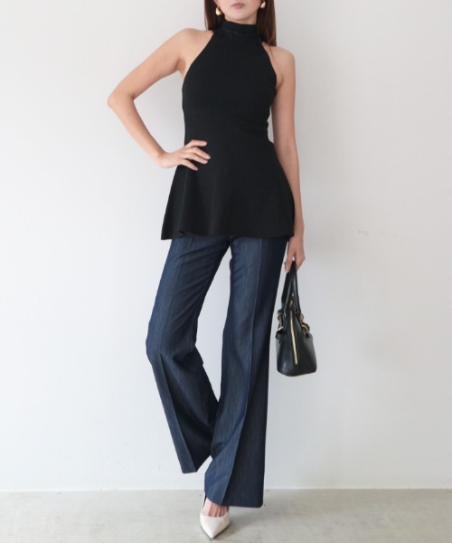 AMBIENT（アンビエント）の「テンセルデニムスリムフレアパンツ（デニムパンツ・レディース・ブルー系その他/ダークインディゴブルー・S/M）」の9枚目の写真