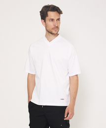 DESIGNWORKS（デザインワークス）の「【シルケット加工】レイヤード Vネック Tシャツ（Tシャツ/カットソー）」
