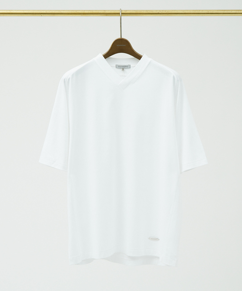 DESIGNWORKS(デザインワークス)の「【シルケット加工】レイヤード Vネック Tシャツ(Tシャツ/カットソー・メンズ・ホワイト/ブラック・46/48/50)」の10枚目の写真