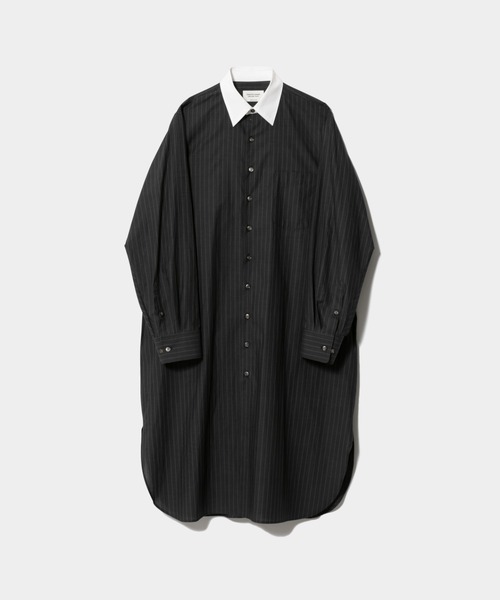 beautiful people(ビューティフルピープル)の「doble-front cotton suiting shirt dress(シャツワンピース・レディース・チャコール・36/38)」の1枚目の写真