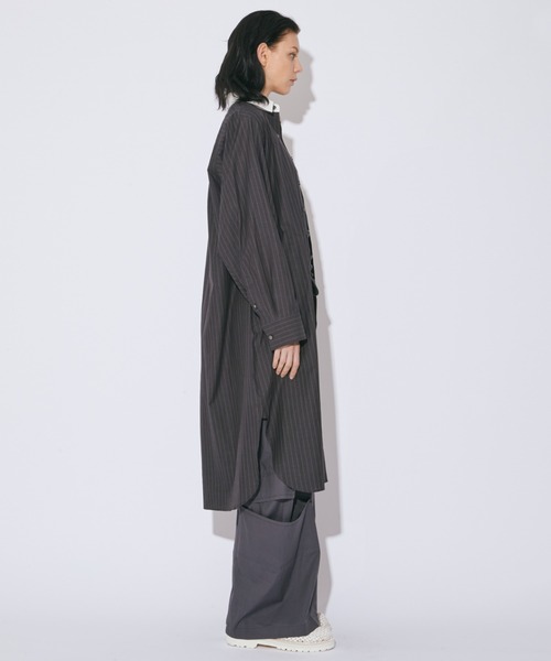beautiful people(ビューティフルピープル)の「doble-front cotton suiting shirt dress(シャツワンピース・レディース・チャコール・36/38)」の7枚目の写真