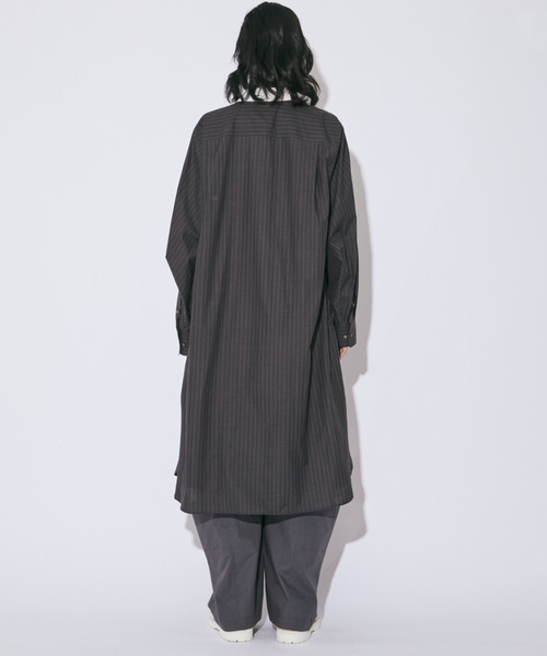 beautiful people(ビューティフルピープル)の「doble-front cotton suiting shirt dress(シャツワンピース・レディース・チャコール・36/38)」の8枚目の写真