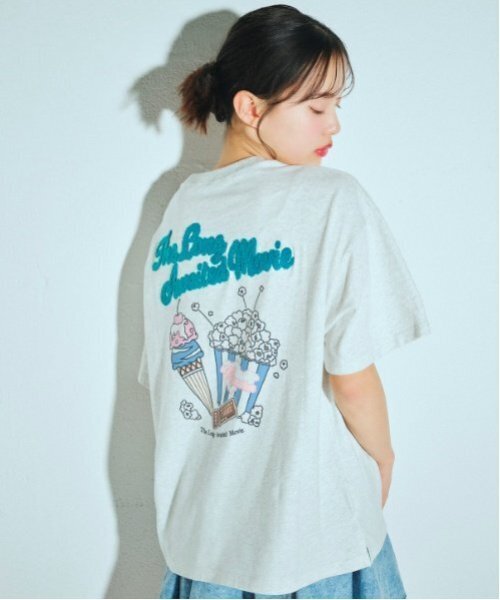 ポップコーンプリントシャツ 接触冷感/ひんやり】【綿100％】ポップコーンプリントT（Tシャツ