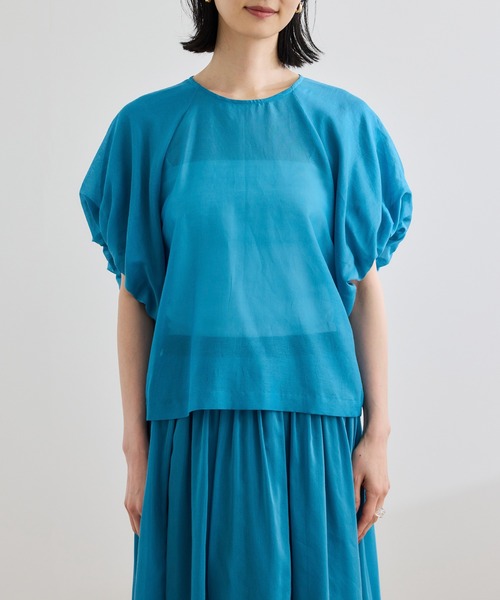 【洗える】コットンシルクブラウス/セットアップ対応 洗える】コットンシルクブラウス/セットアップ対応（シャツ
