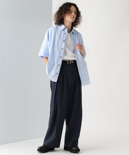 HARE（ハレ）の「レイヤードストライプシャツ(HARE)（シャツ/ブラウス・メンズ・ブラック/グレー/ブルー・FREE）」の8枚目の写真