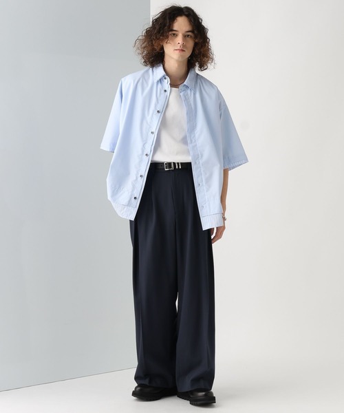 HARE（ハレ）の「レイヤードストライプシャツ(HARE)（シャツ/ブラウス・メンズ・ブラック/グレー/ブルー・FREE）」の9枚目の写真