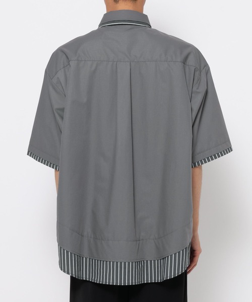 HARE（ハレ）の「レイヤードストライプシャツ(HARE)（シャツ/ブラウス・メンズ・ブラック/グレー/ブルー・FREE）」の16枚目の写真