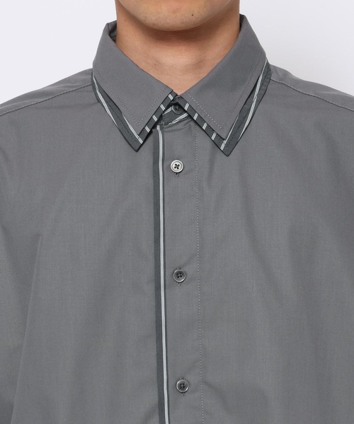 HARE（ハレ）の「レイヤードストライプシャツ(HARE)（シャツ/ブラウス・メンズ・ブラック/グレー/ブルー・FREE）」の17枚目の写真