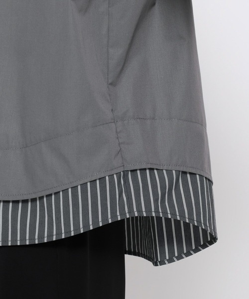 HARE（ハレ）の「レイヤードストライプシャツ(HARE)（シャツ/ブラウス・メンズ・ブラック/グレー/ブルー・FREE）」の20枚目の写真